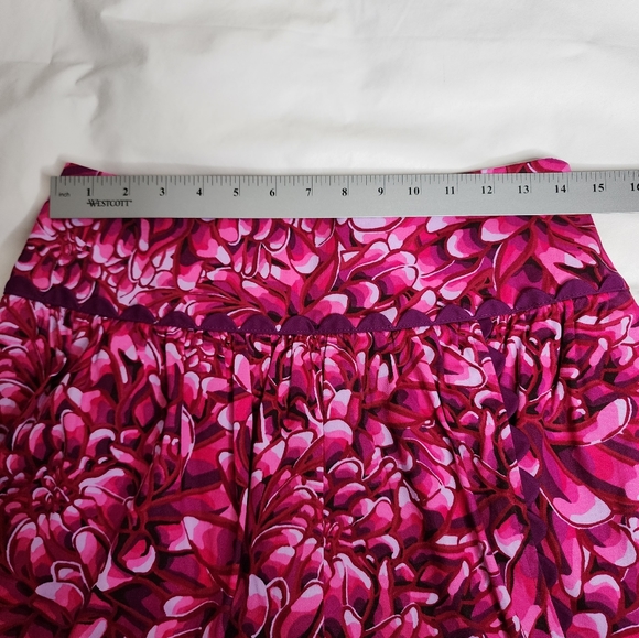 Kika Vargas for Target Mini Skirt Pink / Purple Scalloped Hem Floral Size 2 NWT - Picture 6 of 12